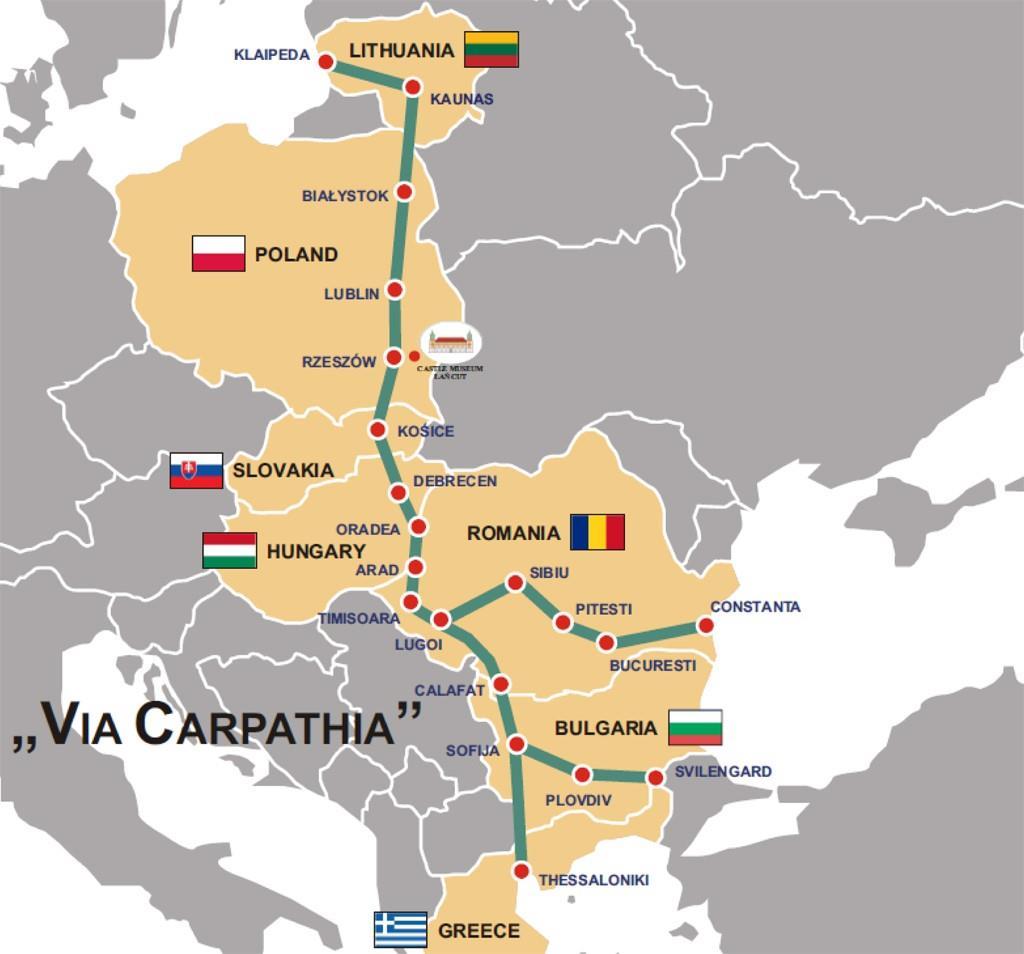 VIA CARPATHIA: HIÁNYPÓTLÓ ÉSZAK-DÉL IRÁNYÚ FOLYOSÓ 3300 km hosszú transzeurópai úthálózat kötné össze a Balti-tengert az Égei- és a