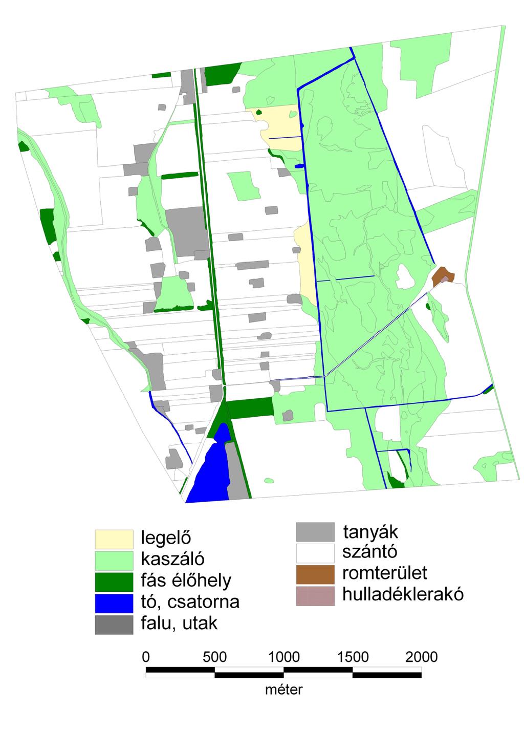 A Gyula és Elek közötti táj szerkezete