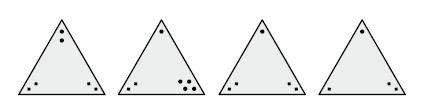 13. Feladat: Triominos. A triominos olyan dominójáték, amely háromszög alakú lapocskákból áll, amelyeknek a sarkaira különböző számú pont van felfestve 0 és 5 között.