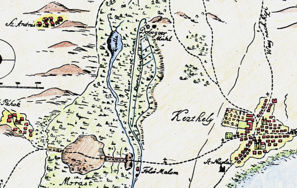 12 Hévíz a 18. században A 18. század végéig a hévízi tó területét a térképek csak bozótként jelölték. A forrás azonban ott rejtőzködött a nád- és sástengerben. Bél Mátyás, a 18.