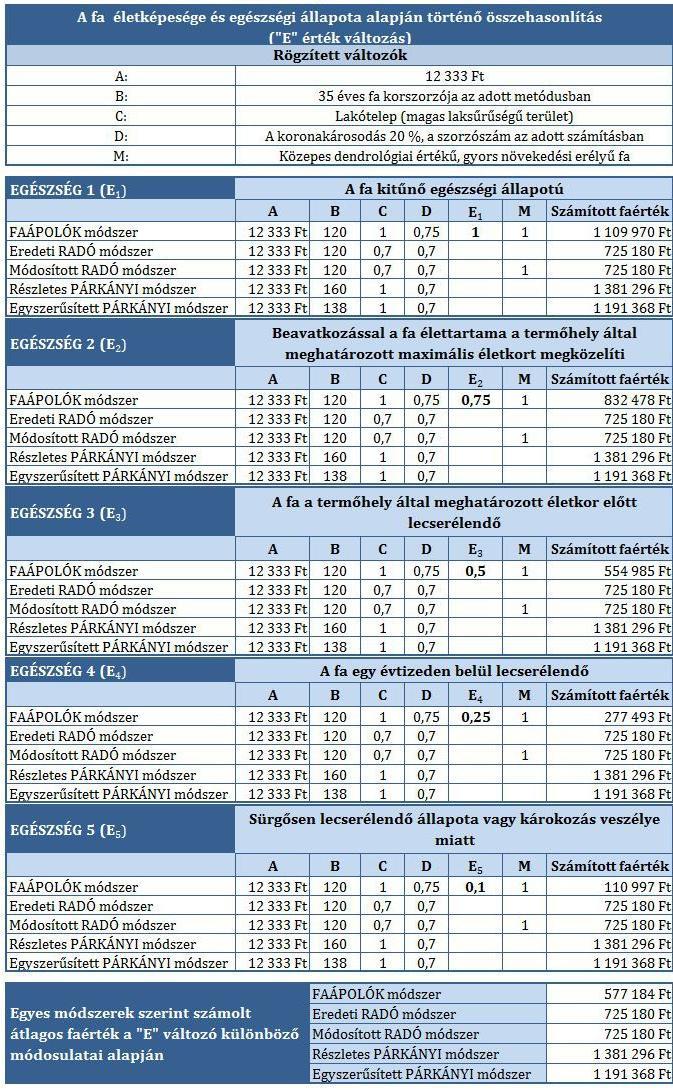 6.4 A FA EGÉSZSÉGI ÁLLAPOTÁNAK FIGYELEMBE-