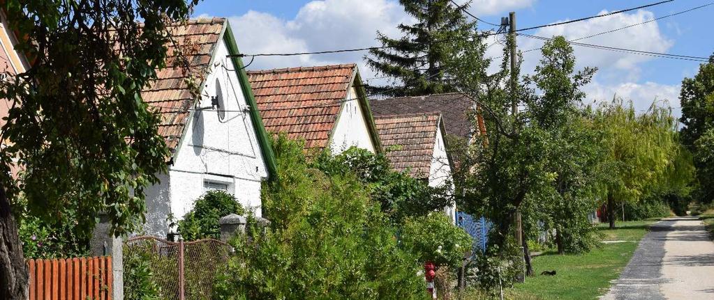 Eltérő karakterű településrészek 9 Történeti falusias településrész A mai Kossuth utca nagy része, az Ófalu jellemzően szalagtelkes, az utca felől egyenletesen beépített lakóházas udvarokkal, a