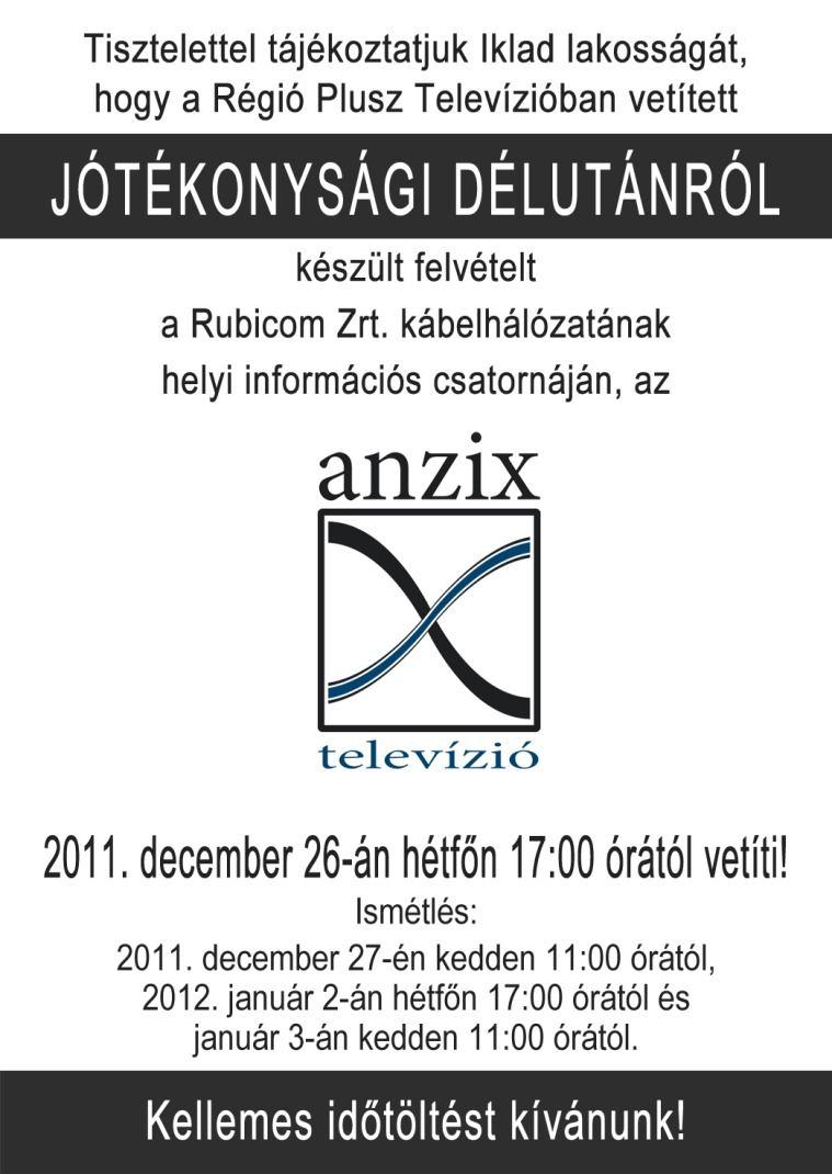 Minden Ikladi Nyugdíjas Karácsonya December 23-án, péntek 17 órakor a Gyülekezeti Házban, hagyományosan a minden Ikladi Nyugdíjas Karácsonyi ünnepségét szervezzük az Általános Iskola, az