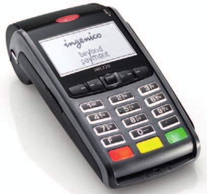 14.8. INGENICO IWL220 hordozható terminál Terminál dokkoló 14.8.1. A terminál általános megjelenése Az Ingenico IWL220 egy fizető terminal, vagyis: EFT POS