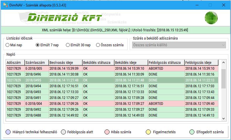 tehát megtörtént a nyomtatás vagy PDF-ben mentés, stb.) továbbításra kerüljenek, illetve értelmezni kell a NAV válasz üzeneteit.