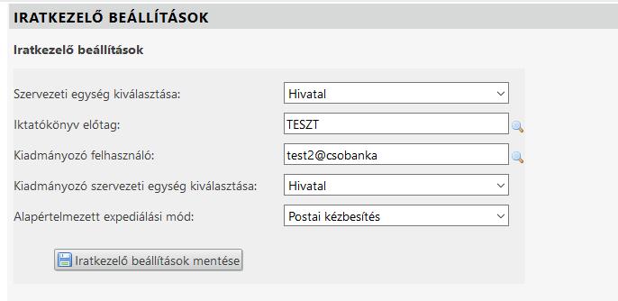 Kiadmányozó és expediálási mód beállítására azért van szükség, mert ennek segítségével a kiadmányozás és az expediálás automatikusan elvégzésre kerül az Irat szakrendszerben, így az Irat