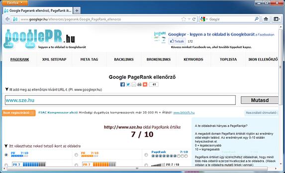adatközpont a weboldalakat az adott keresőkérdés szerinti relevancia szempontjából, vagy akár általánosan, a világhálóban elfoglalt "pozíciója" alapján.
