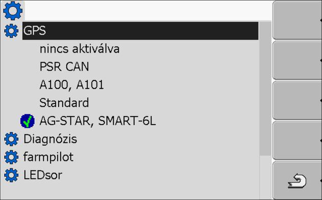 7 A terminál konfigurálása a Service alkalmazásban GPS-vevő Az alábbi maszk jelenik meg: 2. Jelölje ki a "GPS" opciót. 3. Kattintson a "GPS" opcióra. Ekkor megjelennek a telepített meghajtók.