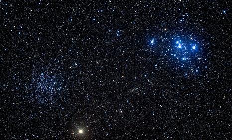 Kutya M46, M47: két fényes nyílthalmaz egymás mellett