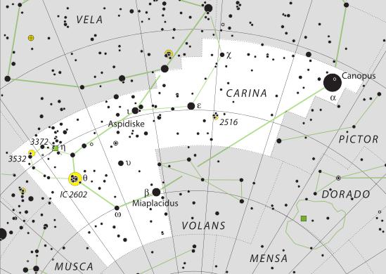 Hajógerinc (Carina, Carinae, Car) -1 m 0 m 1 m 2 m 3 m 4 m 5 m 6 m 1 0 0 3 7 16 46 154 Car, Canopus egy Trójából hazafelé meghaló görög hősről
