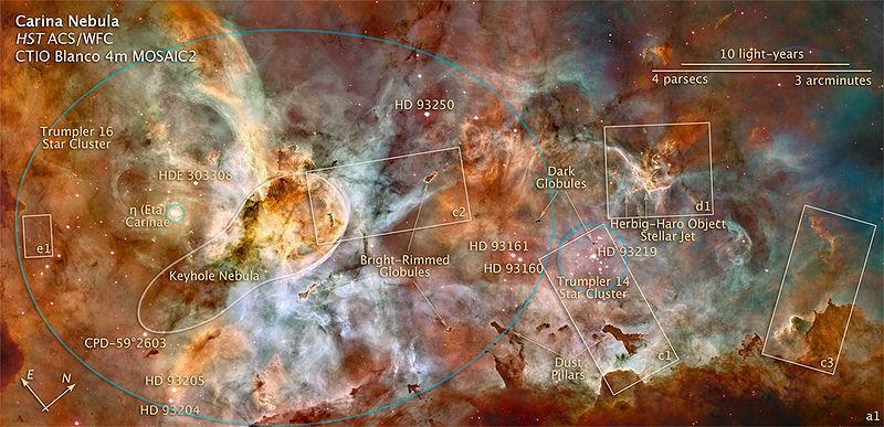 Carina-köd hatalmas csillagkeletkezési terület (az Orion-köd