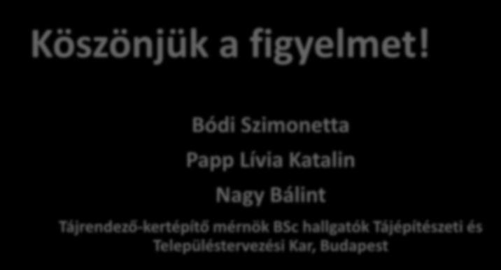 Köszönjük a figyelmet!