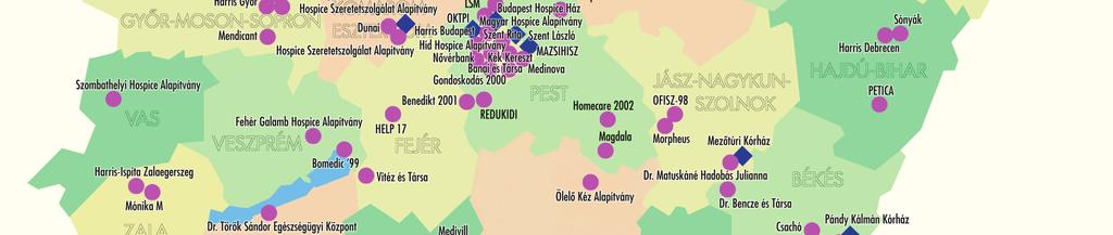 Nagyatád, Városi Kórház 11. Budapest, Korányi Kórház 12. Törökbálint, Tábitha Ház 13. Balassagyarmat, Városi Kórház 14. Mezőtúr Városi Kórház 15. Marcali, Kaposi Mór Oktató Kórház th. 16.