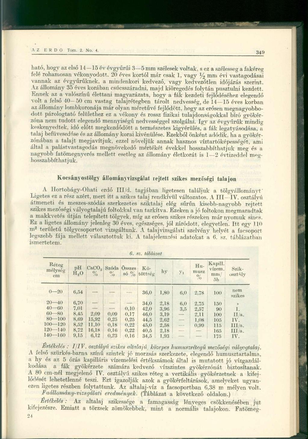 ható. hogy az első 1415 év évgyűrűi 35 mm szélesek voltak, s ez a szélesség a fakéreg felé rohamosan vékonyodott.