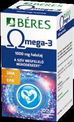 A Béres Omega-3 kapszula többszörösen telítetlen zsírsavakat koncentráltan tartalmazó étrend-kiegészítő
