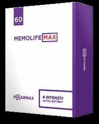 A megújult csomagolású MEMOLIFE MAX összetevői Omega-3-at, lecitint, valamint a memória és reakcióképesség támogatására ginzenget tartalmaznak.