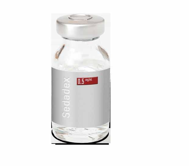 Medetomidin: 2 molekula keveréke 50% aktív Dexmedetomidine 50 % Levomedetomidine 50% inaktív Dexmedetomidin: csak az aktív komponenst