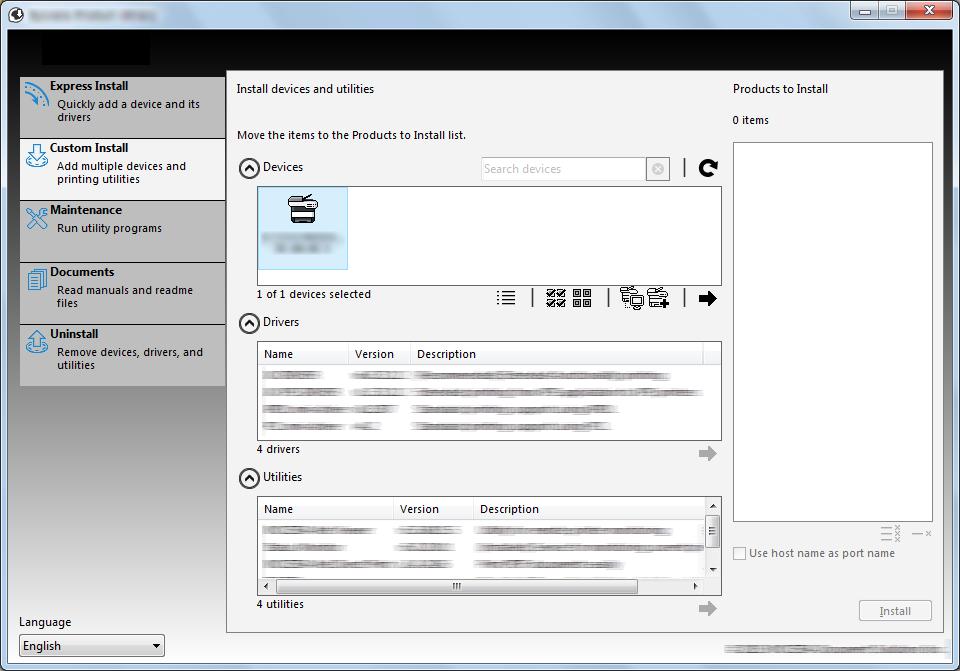 Custom Install Az alábbi műveletek egy példát ismertetnek a szoftver telepítésére vonatkozóan Windows 7 környezetben a Custom Install. 1 Helyezze be a DVD-ROM lemezt.