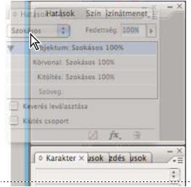 INCOPY CS3 17 A Navigátor panel áthúzása egy másik dokkba, amelyet a kék, függőleges kiemelés jelez A Navigátor panel immár önálló dokkban Ha meg szeretné akadályozni, hogy a panelek az összes helyet