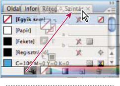 INCOPY CS3 18 Panelcsoportok kezelése Ha a panelt egy csoportba szeretné foglalni, húzza a fülénél fogva a csoport tetejénél kiemelten megjelenő elhelyezési zónára.
