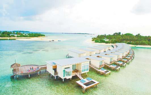 Maldív-szigetek Holiday Inn Kandooma A sziget mérete kb. 390x311 m, a reptéri transzfer idôtartama Male-tól kb. 40 perc gyorshajóval.