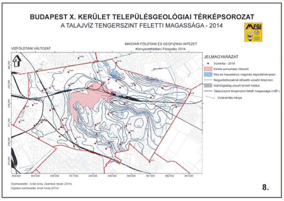 X. kerület településgeológiája Az egykori patakok szerves rétegeinek gyengébb vízáteresztő-képessége magasabb talajvízszintet eredményez a kerület délnyugati felén (Laposdűlő, Népliget, Kúttó, Üllői