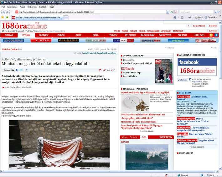 2010. ÉVI SAJTÓMEGJELENÉSEINK - VÁLOGATÁS Január 25.