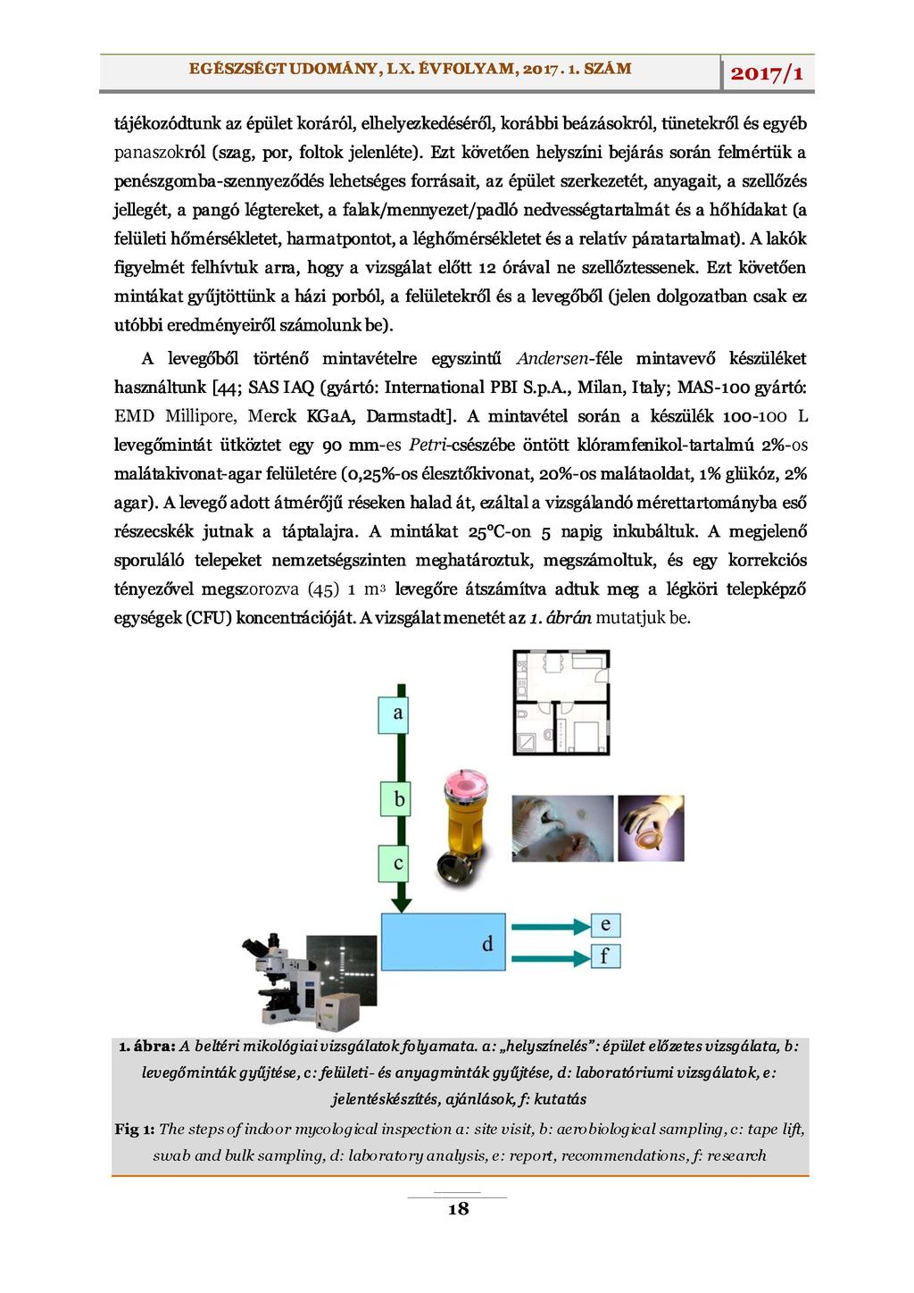 EGÉSZSÉGTUDOMÁNY, L ^ ^ ^ ^ A M, 2017. l. SZÁM ^2017/l tájékozódtunk az épület koráról, elhelyezkedéséről, korábbi beázásokról, tünetekről és egyéb panaszokról (szag, por, foltok jelenléte).