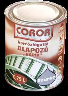 coror rapid korróziógátló ALAPOZÓ 0,25 l, 0,75 l, 2,5 l, 4,5 l, 20 l zacélra zkovácsoltvasra, rézre