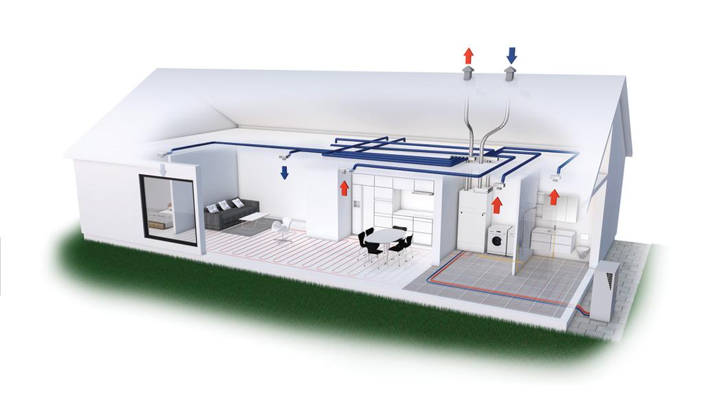 funkciók Levegő/vizes hőszivattyú Az AIR 9 egy kültéri levegős hőszivattyú, amely külső levegő energiáját hasznosítva képes felfűteni az épületet.