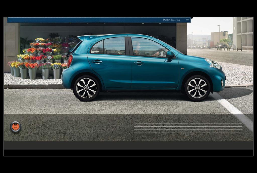 FRISS ENERGIA TAKARÉKOS UTAZÁS. A Nissan MICRA az egyik legalacsonyabb CO 2 -kibocsátású (99 g/km*) benzinmotorral rendelkezik, amelynek fogyasztása mindössze 4,3 liter/100 km*. START/STOP RENDSZER.