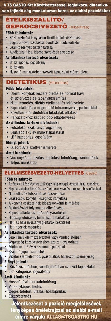 munkavégzés AMIT KÍNÁLUNK: Elérhető átlagos jövedelem min. bruttó 240.