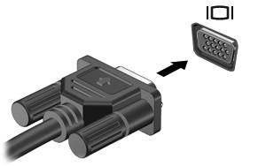 Videoeszközök csatlakoztatása VGA-kábel használatával (csak egyes termékeken) MEGJEGYZÉS: Ahhoz, hogy VGA-videoeszközt csatlakoztasson a számítógéphez, külön megvásárolható VGA-kábel szükséges.