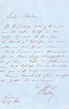 Központi Antikvárium 31 68. Klapka György (1820-1892) volt honvédtábornok autográf, német nyelvű levele bizonyos Schollernek.