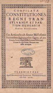 Központi Antikvárium 55 148. Compilatae constitutiones regni Transylvaniae et Partium Hungariae Eidem Annexarum.