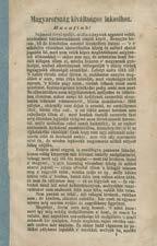 A végére 1 kék levél bekötve ( Tudnivalók ). Első kiadás. A címlapon jelzettel ellentétben Széchenyi egyedül írta a beszámolót néhány nap alatt.