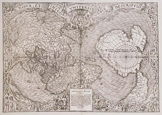 60 Központi Antikvárium 163. Nova, et Integra Universi Orbis Descriptio Párizs, 1540. Oronce Finé, a jeles XVI.