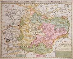 Danubii Fluminis pars infima, in qua Transylvania, Walachia, Moldavia, Bulgaria, Servia, Thracia et Bessarab acurate distincta... Erdély és a szomszédos területek színezett, rézmetszetű térképe.