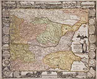 A rendkívül ritka, dekoratív térképet (színezetlen) városképek (Temesvár, Belgrád, Nagyvárad, Nis, Vidin, Drinápoly, Ocsakov), illetve alaprajzok (Nagyszeben, Fogaras, Kolozsvár, Szendrő, Szófia,