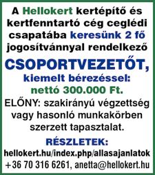 Jelentkezni: viperaszolgalat@gmail. com, +36 30 545 4323 A Horizont Color Kft. szerszám osztályára, bolti eladói munkakörbe férfi munkatársat keres.