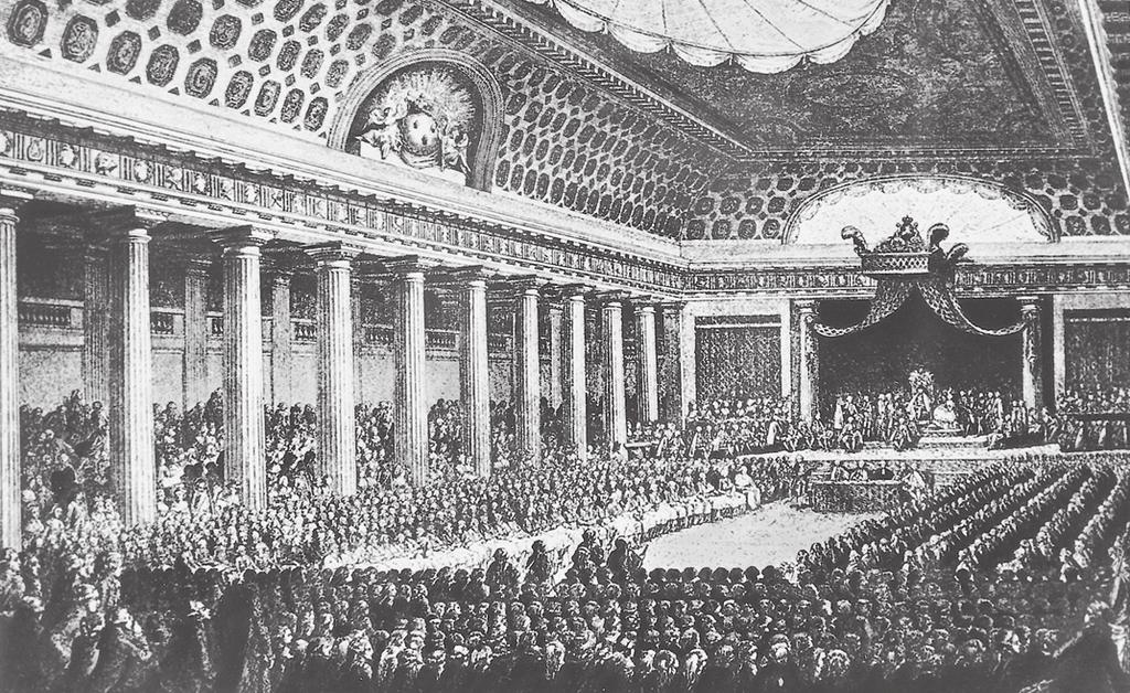 és önálló parlamentet, nemzetgyûlést hozott létre. Amikor a nemzetgyûlés alkotmányt és szabadságjogokat követelt, XVI. Lajos fel akarta oszlatni.