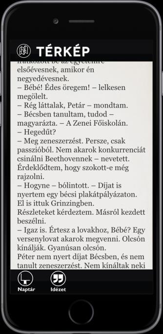 4.a. ábra: Regény részletek naptár funkciója 4.b. ábra: Regény részlet időbeni elhelyezkedése 4.