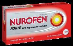 Hatóanyag: ibuprofén Nurofen Forte 400 mg bevont tabletta, 24 db Gyorsan és hatékonyan csillapítja a fejfájást, a migrénes fejfájást, a