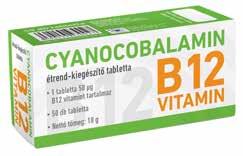 hu Hatóanyag: aszkorbinsav CHHU/CHCET/0003/18 Cyanocobalamin B12 vitamin étrend-kiegészítő tabletta, 50 db Ajánlott: folyamatos