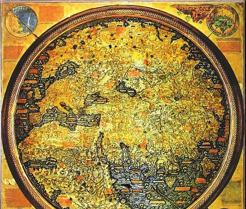 4. 5. Fra Mauro világtérképe (4.) 1499-bôl és Ptolemaiosz lágtérképének 1482-es kiadása vi- (5.