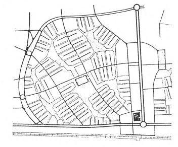 14. C. Stein és H. Wright: Radbum kertváros terve, Fairlawn, New Yersey, N. Y., 1928.