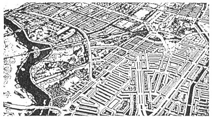 28. H. Petrus Berlage: távlati kép Amsterdam déli városrészének tervéből, 1917.