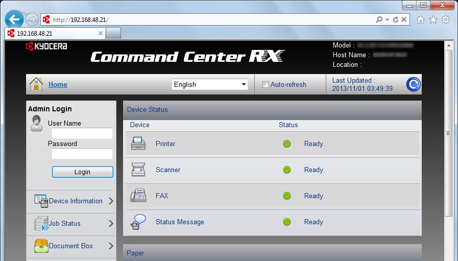 A készülék telepítése és beállítása > Command Center RX A Command Center RX megnyitása 1 Jelenítse meg a képernyőt. 1 Indítsa el a webböngészőt.