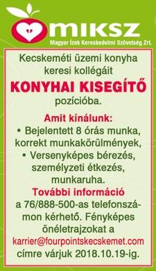 NYÍLÁSZÁRÓ gyártó üzembe férfi szak-, ill. betanított munkást keresünk az Aranyablak Kft. ceglédi munkahelyére. Tel.: +36 20 260 77 40 CEGLÉDI sörözőbe pultos hölgyet felveszünk.