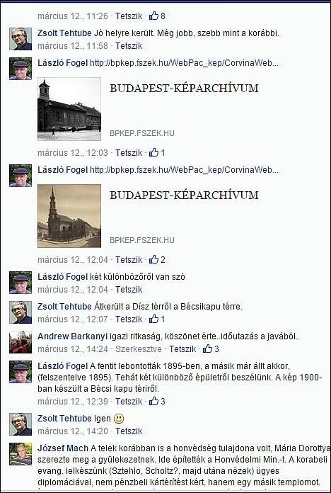 com Facebook, Budapest régi képeken